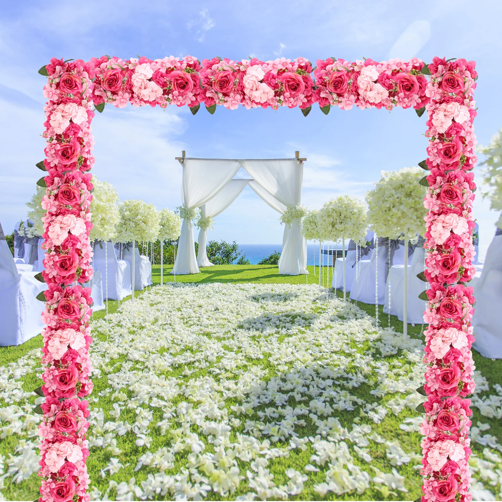 

Simulation Rose Flower Wall Panel Elegant Wedding Flowers Decor for Arch Backdrop Home Holiday Flower Display Wedding Flowers