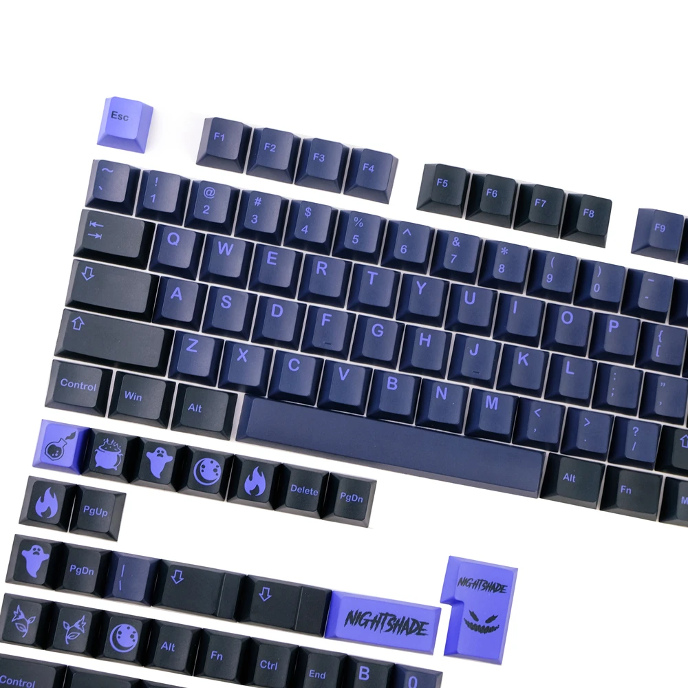 GMK Nightshade Keycap 142 Keys 5 Side Dye-Sublimation PBT Keycaps Cherry Profile Sets ISO Enter For Mechanical Gaming Keyboard