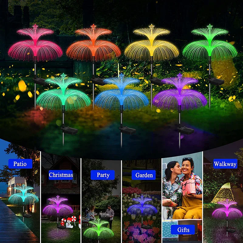 Creative and Personalized Courtyard Landscape Lawn Lamp New Solar Five-star Jellyfish Outdoor Waterproof Simple Decorative Lamp
