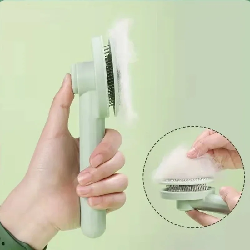 Escova de Cabelo para Cães e Gatos, Pente de Aço Inoxidável para Cuidados e Higiene de Animais de Estimação, Acessórios para Cães de Pelo Longo