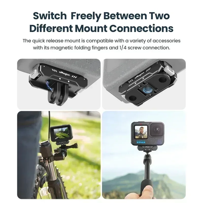 Magnetic Quick Release Mount for GoPro Aluminum Alloy Mount Ultra-light High for GoPro Action Camera Accessories