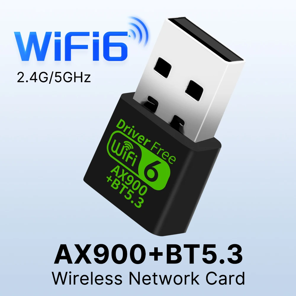 WiFi 6 AX900 BT5.3 USB WiFi Adapter USB Dongle Dual Band 2.4G/5GHz Wireless WiFi Network Card Ethernet Receiver For Win 10/11