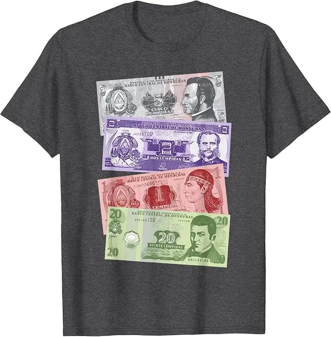 Honduras Billetes, Lempiras T-Shirt Y2k Persönlichkeits-Grafik-Bekleidung für Frauen Männer A Por Baleadas Catrachos Neuheits-Geschenk-T-Shirt-Oberteile – Detail 12