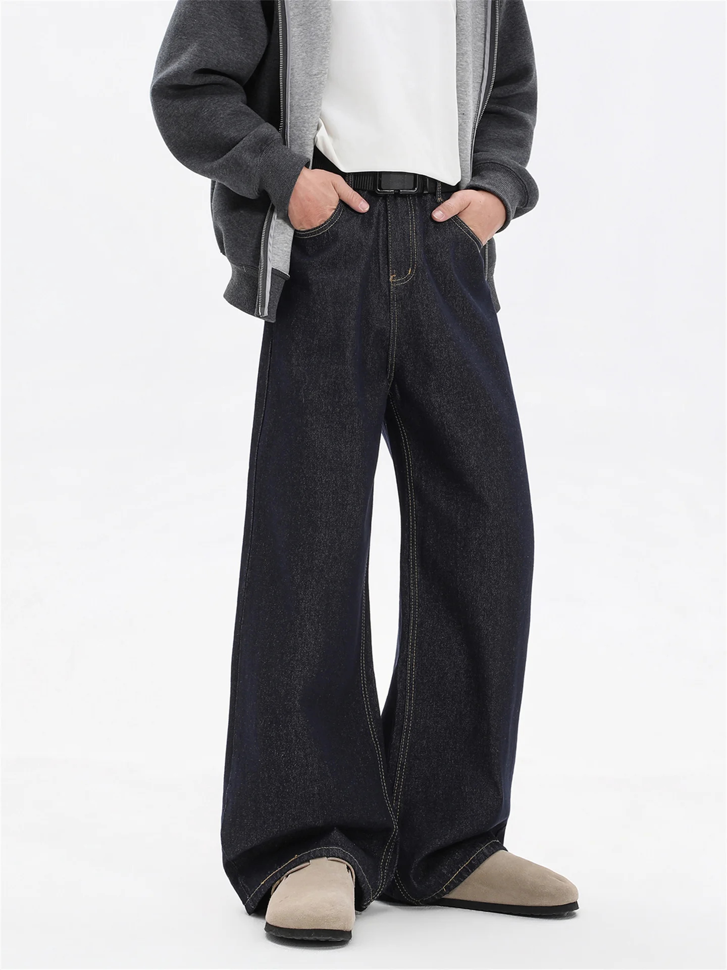 

Cleanfit American High Street Original Color Denim Men's Jeans Loose Straight Leg Pants Casual Faion Autumn Spring Wear