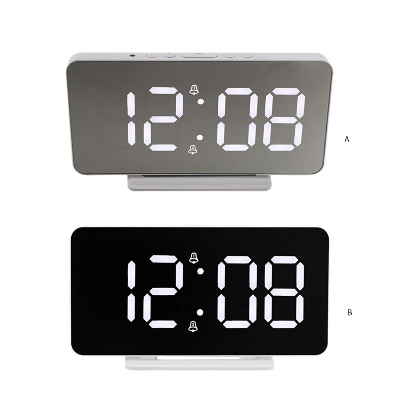 Bedside Clock com alarmes duplos Data leitura temperatura Display LED diminuído
