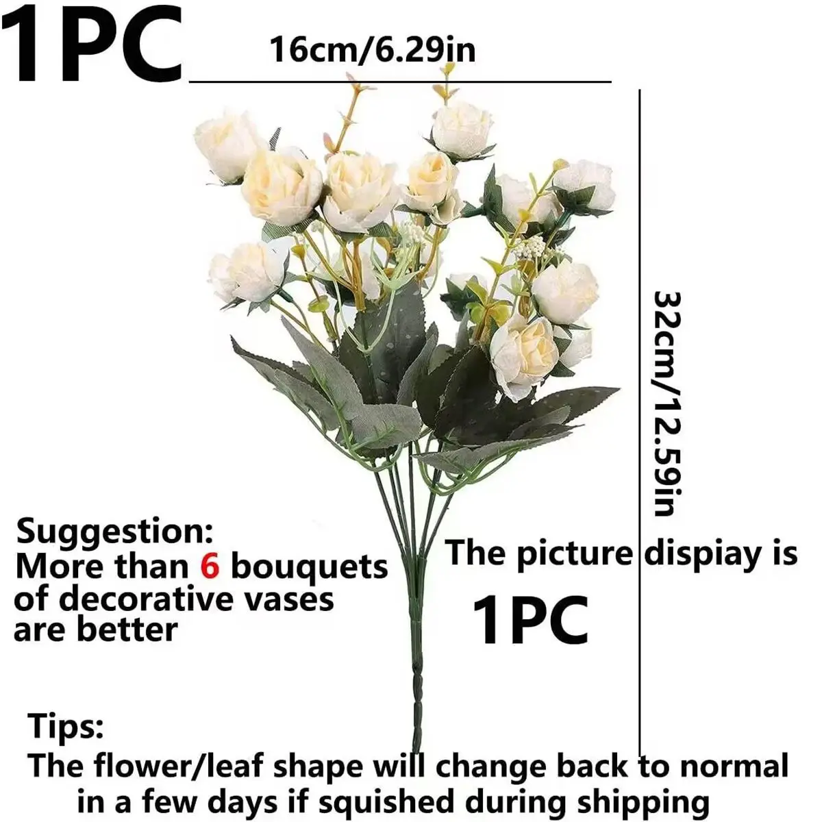 7 Forks 21 Heads Artificial Flowers Silk Rose High Quality Valentine Wreath Wedding  Bouquet Home Arrangement Vase Window Sill 