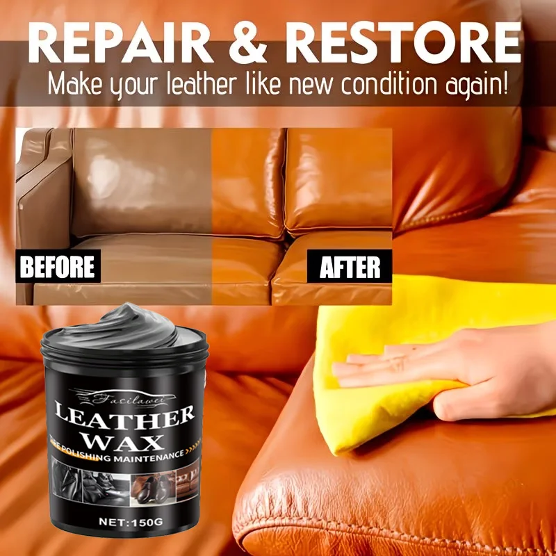 Multi-Function Leather Care Cream – Suitable for Sofas, Car Seats, Shoes & Handbags. Long-Lasting Shine & Protection, Color Rest