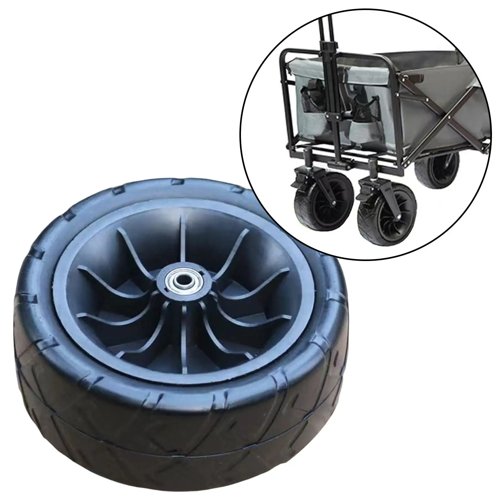 8inch Replacement Wheel for Wagon, Cart Lawn Mower Hand Truck Utility Mower Cart Wheel Part Shopping Trolley Attachment