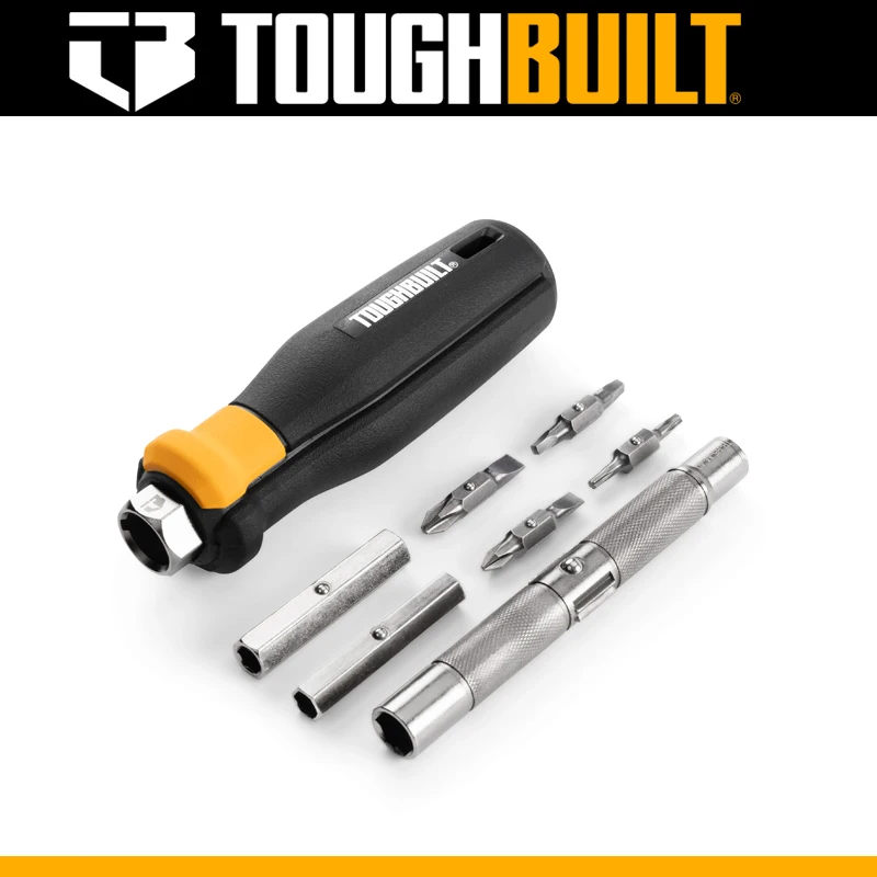 TOUGHBUILT TB-H5-M-40 12-in-1 Multi Bit Driver Durable Corrosion Replaceable With Handle Tool  Accessory