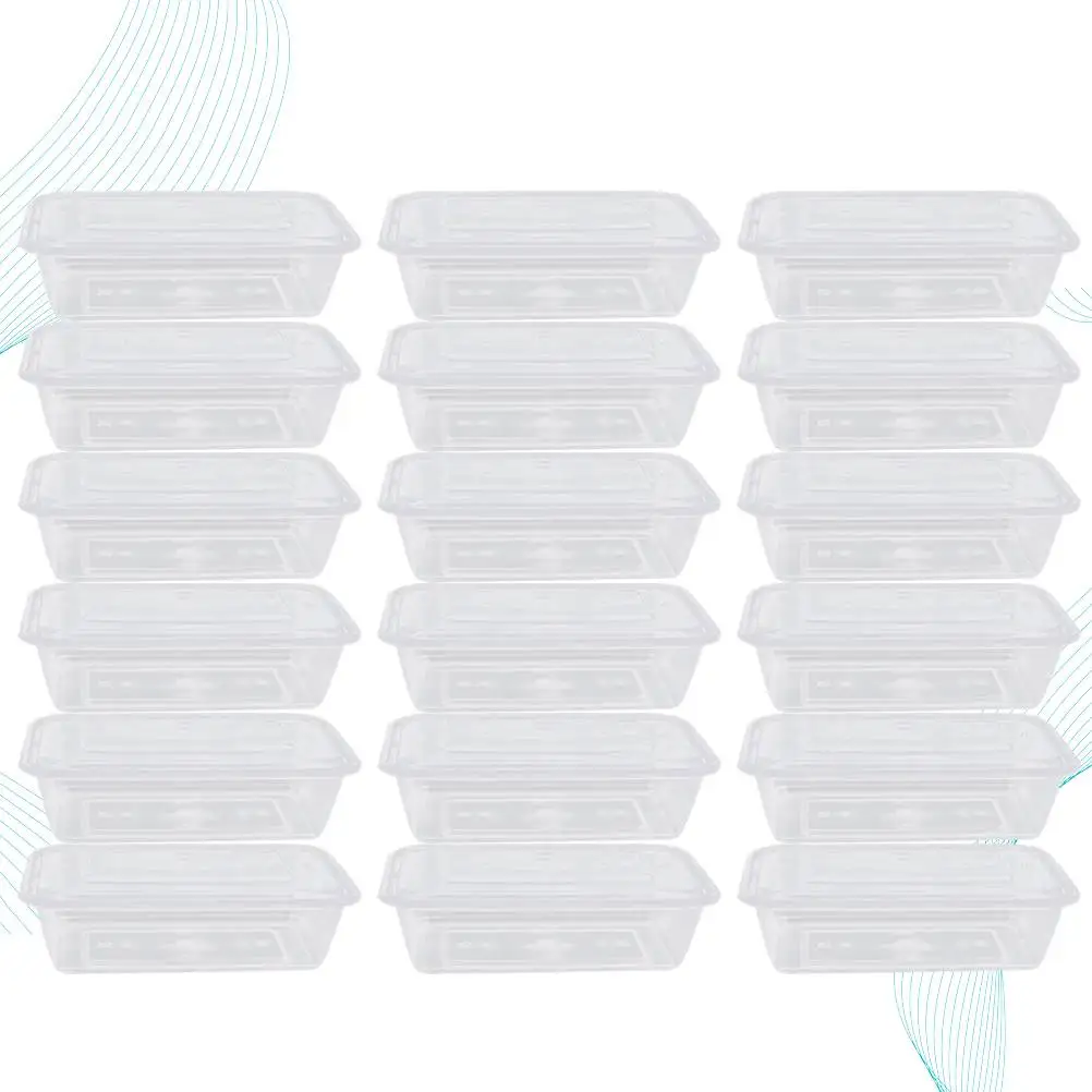 

50 Pcs Lid Snack Box Carry Out Containers Washable Seal Transparent Fruit Boxes