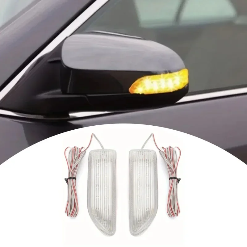1-2PCS Automotive LED Amber Rearview Mirror Turn Signal Light Daytime Running Light Accessories-Upgrade Your Car Rearview Mirror