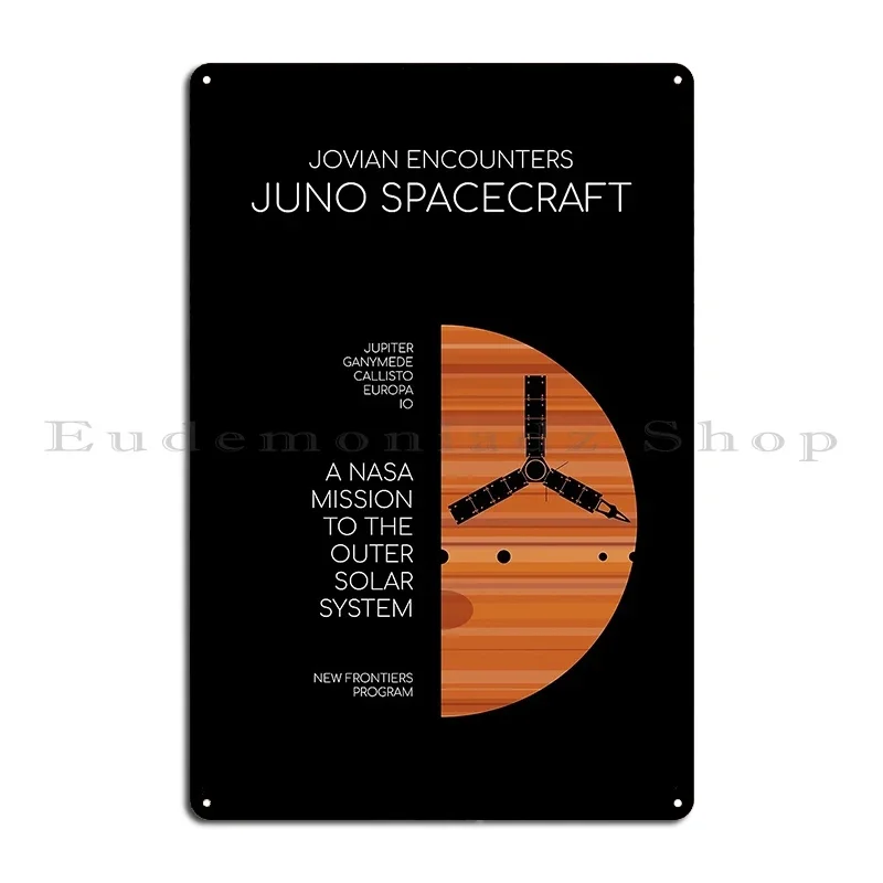 Juno Spacecraft Jovian Encounters A Nasa Mission To The Outer Solar System Pop Metal Plaque Designer Cinema Tin Sign Poster