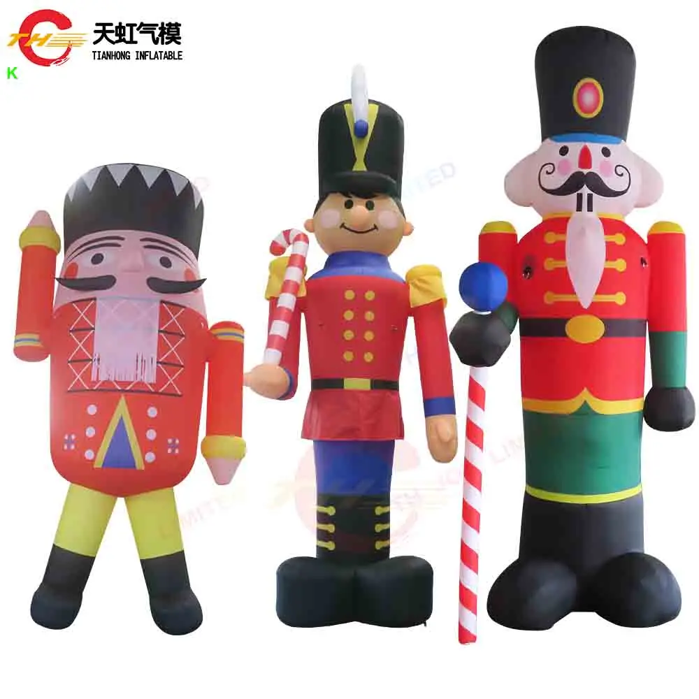 Transporte aéreo rápido soldado inflável dos desenhos animados tema do reino unido modelo de decoração inflável de natal com ventilador