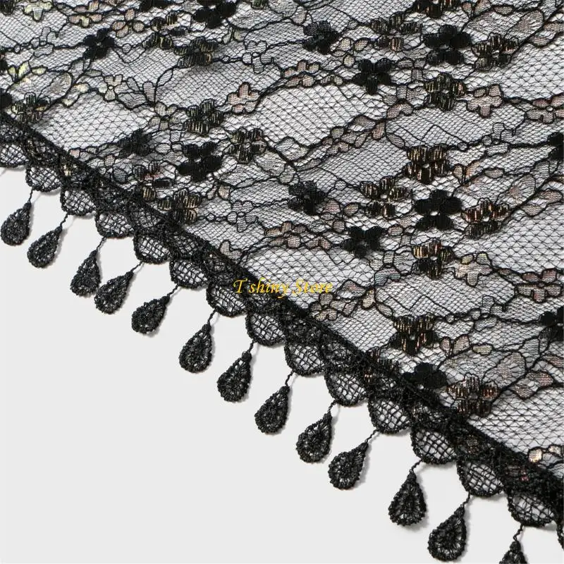 

N58F Elegant Lace Scarf Comfortable Head Cover Strong Polyester Fabric For Spiritual Moment Or Travel