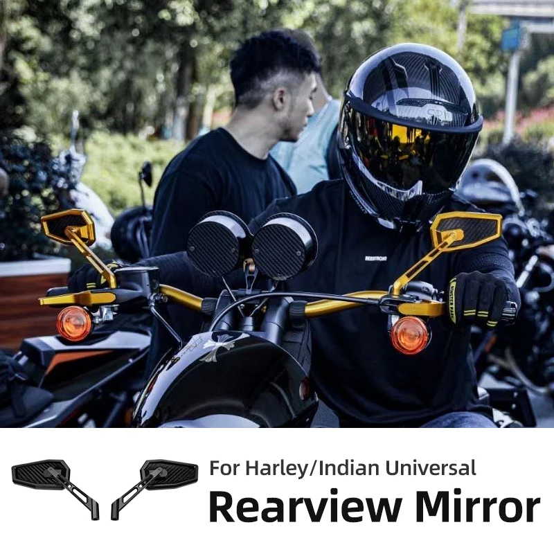 Motorcycle Rearview Mirrors Color Handlebar Mirror Lightweight 120° Adjustable Rear View Side Mirror for Harley Indian Universal