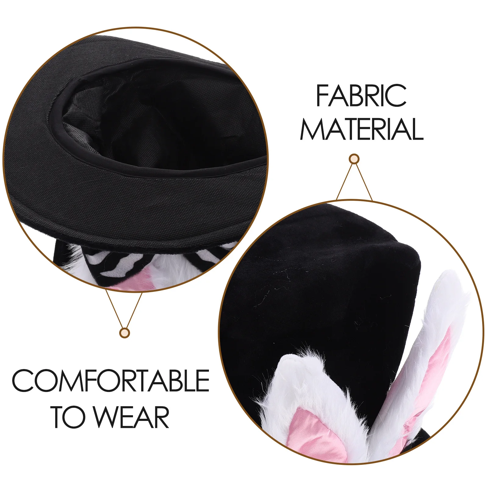 Cappello con orecchie da coniglio pasquale Cappello a cilindro con orecchie di coniglio carino Copricapo per feste Accessorio per costumi eleganti per donne Uomini Bambini