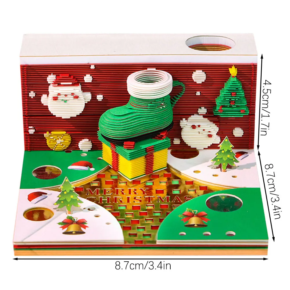 

2026 Часовой календарь, настольный календарь, украшение со светодиодной подсветкой, новинка, 3D бумажная скульптура, блокнот