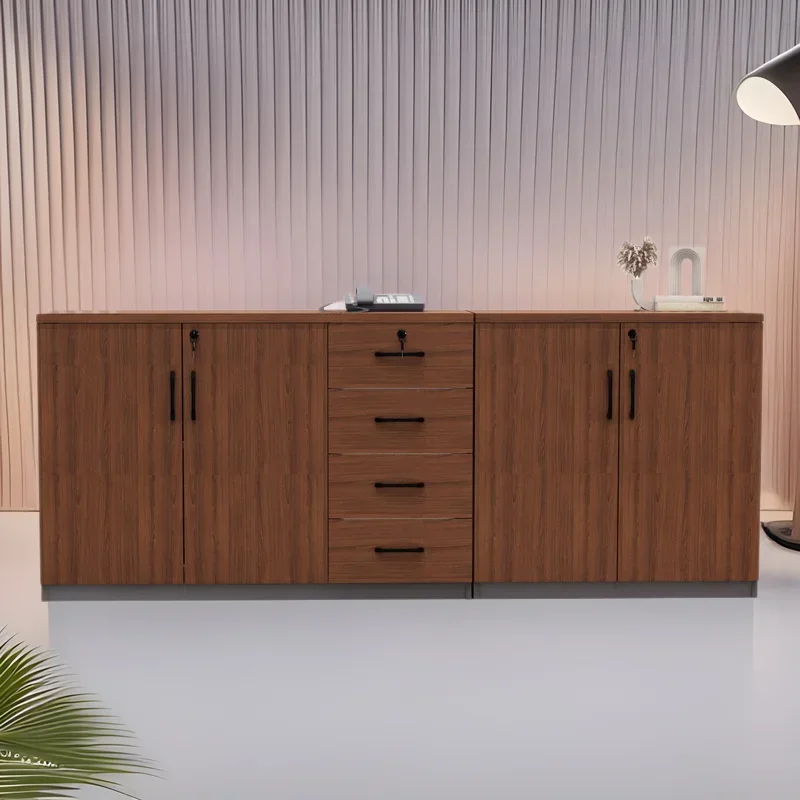 ตู้เก็บเอกสารสำนักงานระดับพรีเมียม ตู้เก็บข้อมูลแบบเตี้ย ตู้เก็บเครื่องพิมพ์ ตู้ล็อกเกอร์ไม้ ลิ้นชักแบบมีกุญแจ