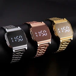 Relojes táctiles de lujo para hombres, reloj de pulsera Digital de acero inoxidable para negocios, multifunción, LED, reloj electrónico deportivo