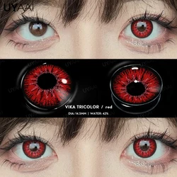 UYAAI 1 Pair Anime Cosplay Colored Contact Lenses for Eyes Red Lenses Halloween Purple Lenses Make Up Beauty Colorful Lenses