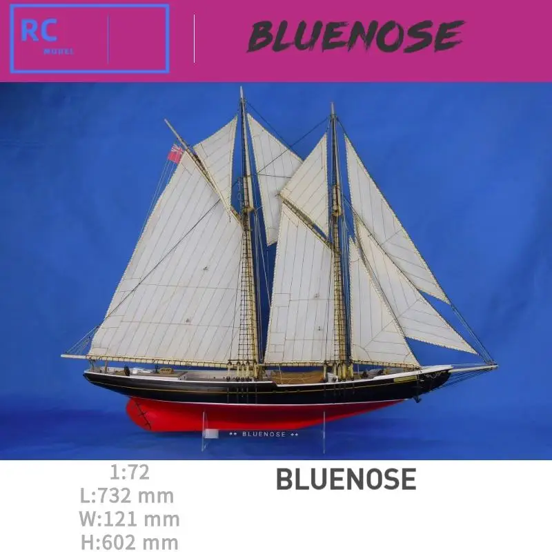 Bluenose Model Sailboat 1:72 730 mm Wooden Ship Model Kit Yuanqing