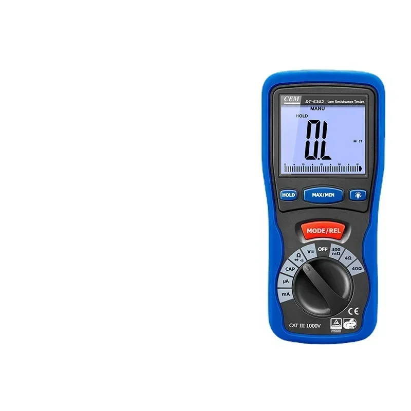 DT-5302 Low Resistance Tester Professional Digital Grounding Resistance Tester Insulation Tester Four-Wire Milliohm Meter