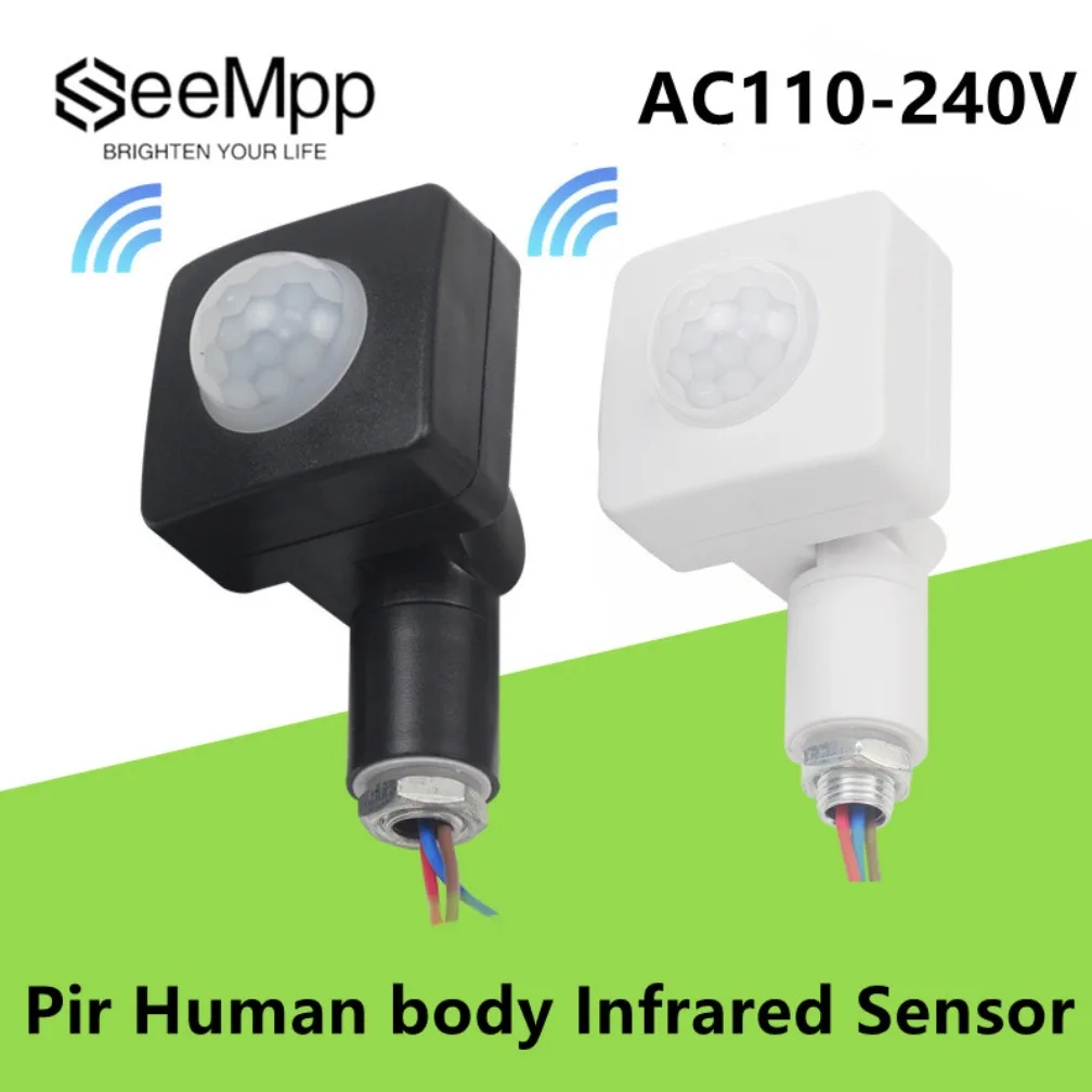 110-240V PIR Motion Sensor Switch Outdoor IP65 Waterproof With Light Sensitive PIR Motion Sensor Detector Infrared Light Switch