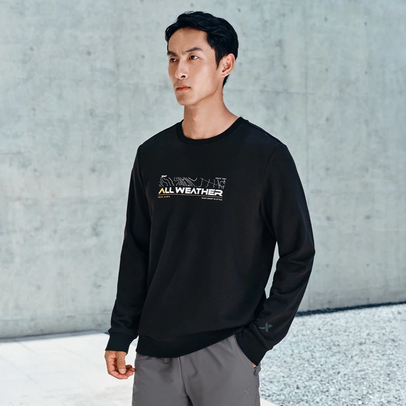 Xtep เสื้อสเวตเตอร์แบบสวมศีรษะสำหรับผู้ชายเสื้อมีฮู้ดทนทานแบบย้อนยุคใส่2024ฤดูใบไม้ร่วง876329920008