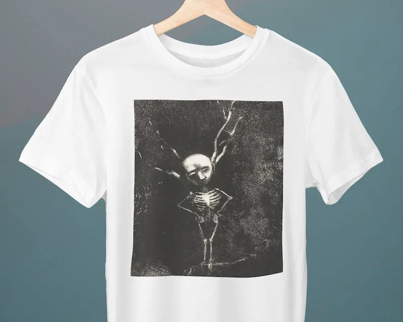 In the Maze of Branches the Pale Figure Appeared Odilon Redon Unisex TShirt Halloween TShirt Spooky Art TShirt Art Lover Gift