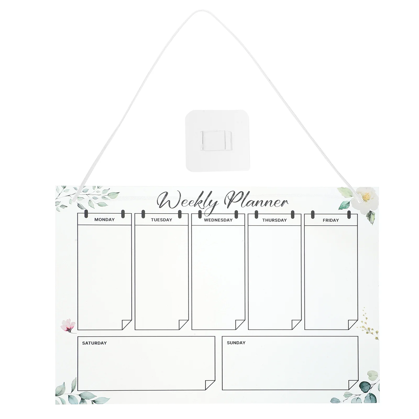 

Weekly Planner Board Calendar Acrylic Writing Message with Lanyard Tabletop Memo Office