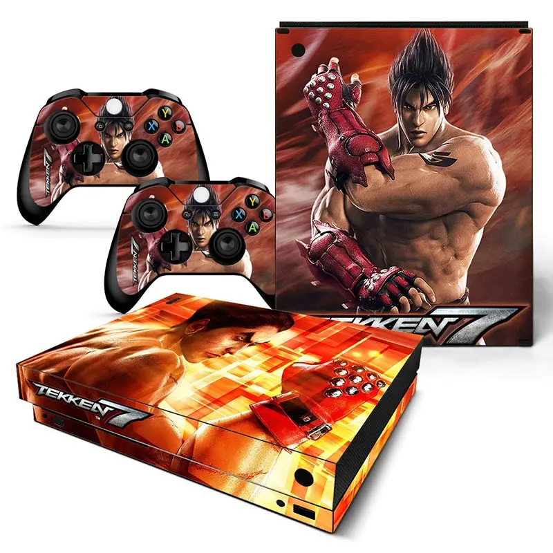 Tempelan stiker kulit Tekken7, untuk Xbox One X konsol dan 2 pengontrol untuk Xbox One X Skin stiker vinil