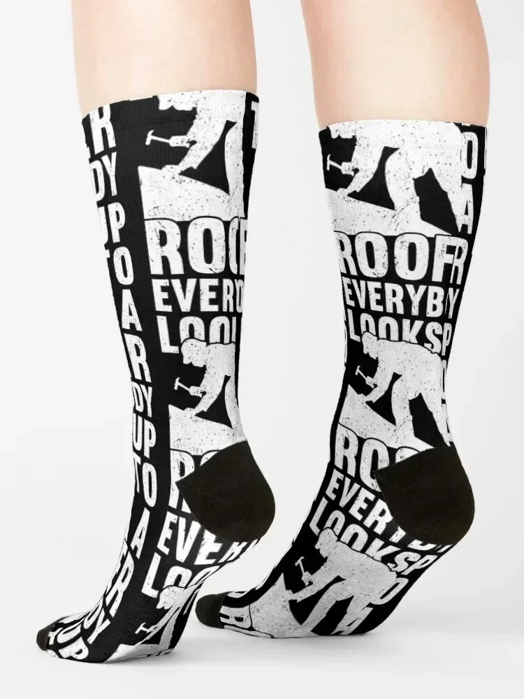 Roofer Roofing Socks Run new year sheer FASHION Socks For Women Men's