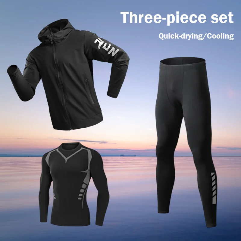 

Men's Quick Dry Fitness Suit Set Breathable Sportswear Cycling Clothing Outdoor Running Gear Comfortable Sports Activewear