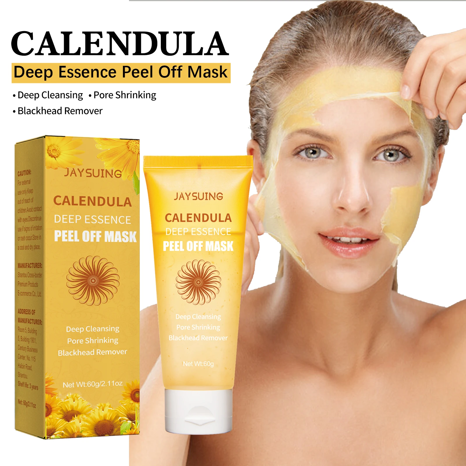 

Jaysuing Calendula Peel Mask Чистый кератин Нежные поры Осветляющая кожу и маска для контроля жирности 2 шт.