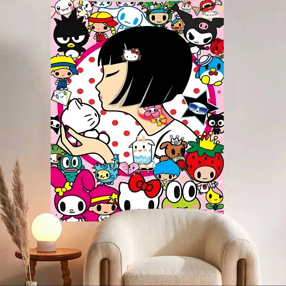 Kawaii T-Tokidoki أنيمي حفلة عيد ميلاد خلفية للتصوير الفوتوغرافي خلفية عيد ميلاد ديكور #6