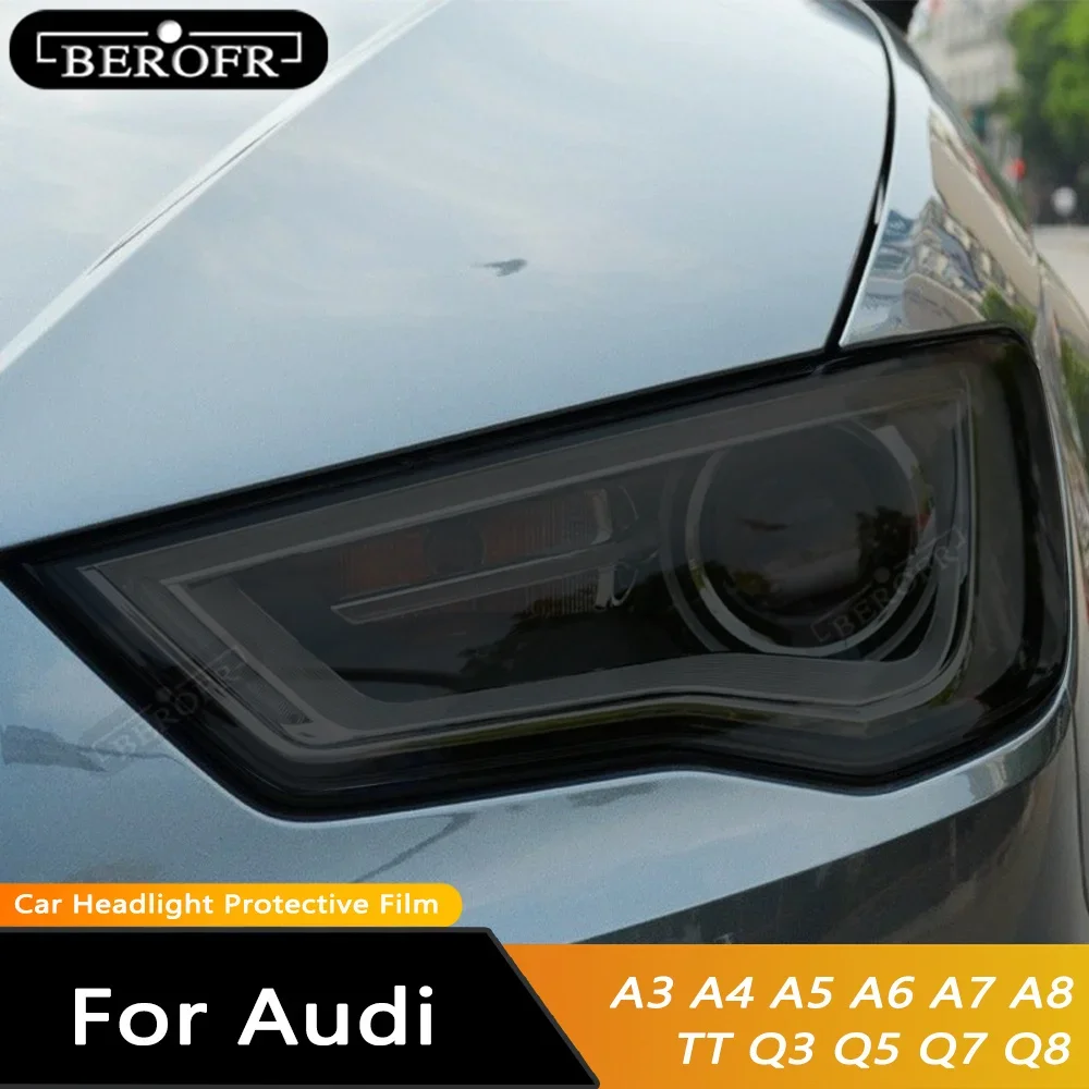 

Дымчатая черная наклейка из ТПУ, защитная пленка для автомобильных фар для Audi A3 S3 RS4 B8 B9 A5 A6 S6 C8 A7 A8 D4 TT TTS Q3 Q5 Q7 Q8 RSQ8