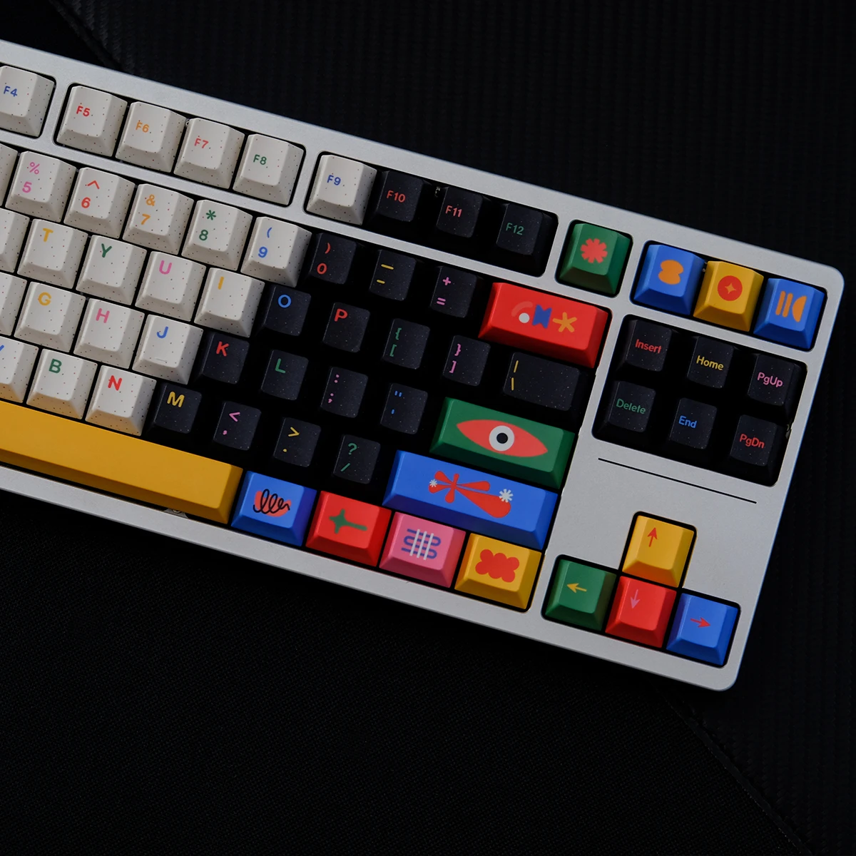 142 مفتاحًا GMK أغطية مفاتيح ملونة صبغ التسامي الكرز الشخصي أغطية مفاتيح PBT مخصصة للوحة المفاتيح الميكانيكية MX أليس Wooting #4