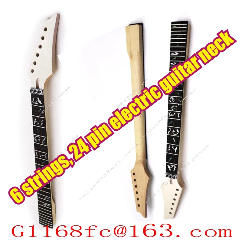6-string 24 Pin Rosewood Electric Guitar DIY Double Rocking Neck with Maple IBN Carved Flower Neck Electric Guitar