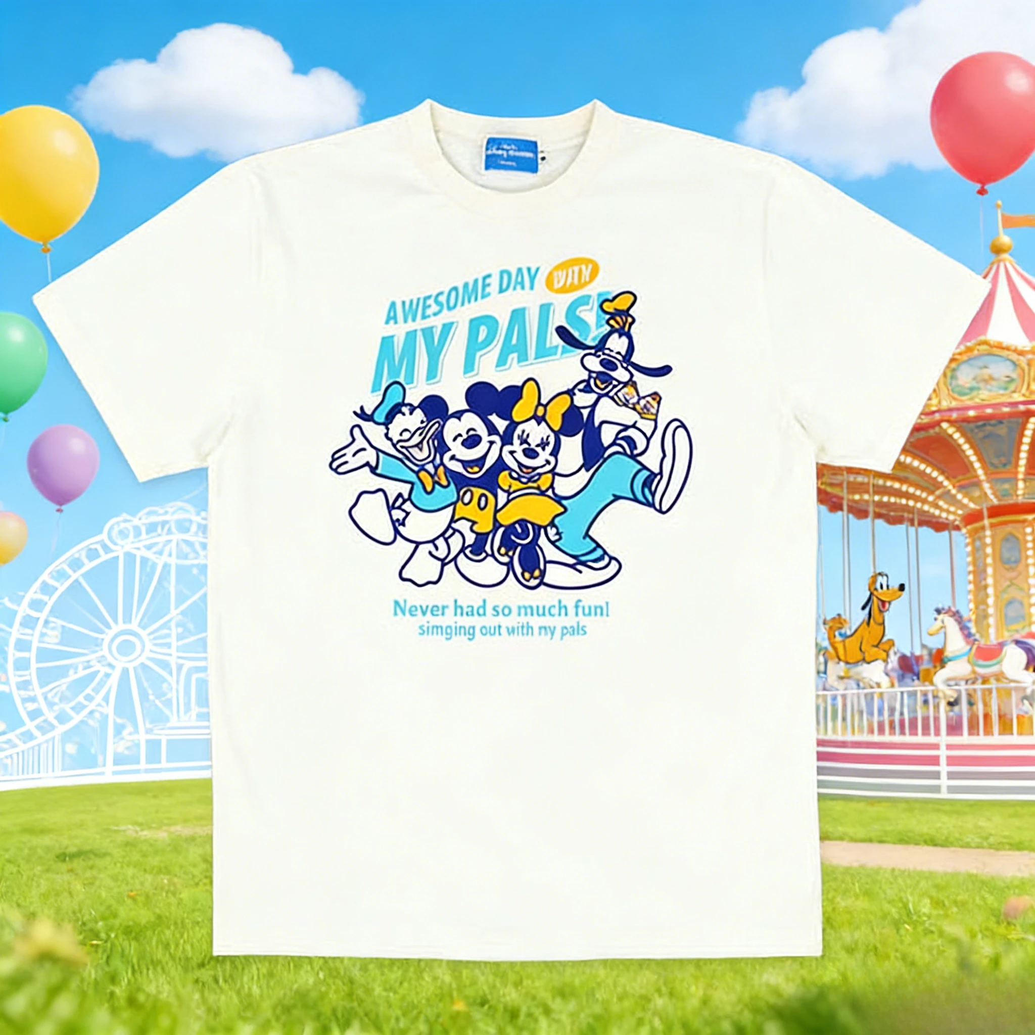 

2025-26 Summer Hot Disney Mickey Mouse 100% Cotton Print T-shirt Outdoor Leisure Breathable Quick Dry Comfortable Top Y2k