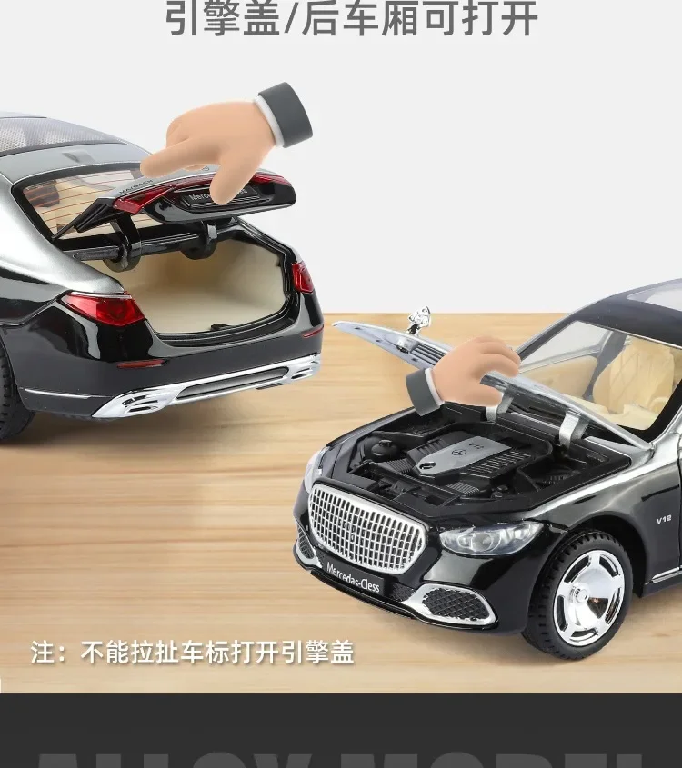 1:24 RC Auto Door S680 Alloy Car Model Sound Light Toy Diecast Alloy Car Model Collectible Gift