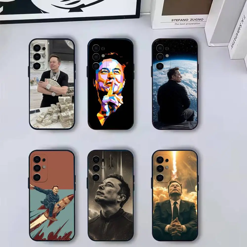 BOSS e-Elon m-Musk  Phone Case For Samsung S 25,24,23,22,30,21,10,9,Ultra,Plus,Lite,FE,4,5 G Soft Black Case