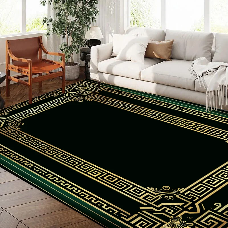 European Simplicity Decorative Carpet for Living Room Luxury Gold Hall Coffee Tables Mat Large Area Non-slip Rugs for Bedroom 러그