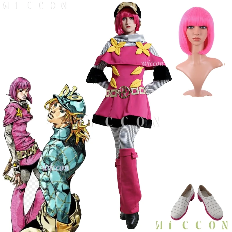 

JoJo's Anime Bizarre Adventure Hot Pants Cosplay Clothes Shoes Outfit Wig Hotto Pantsu Costume Halloween Women Roleplay Outfit