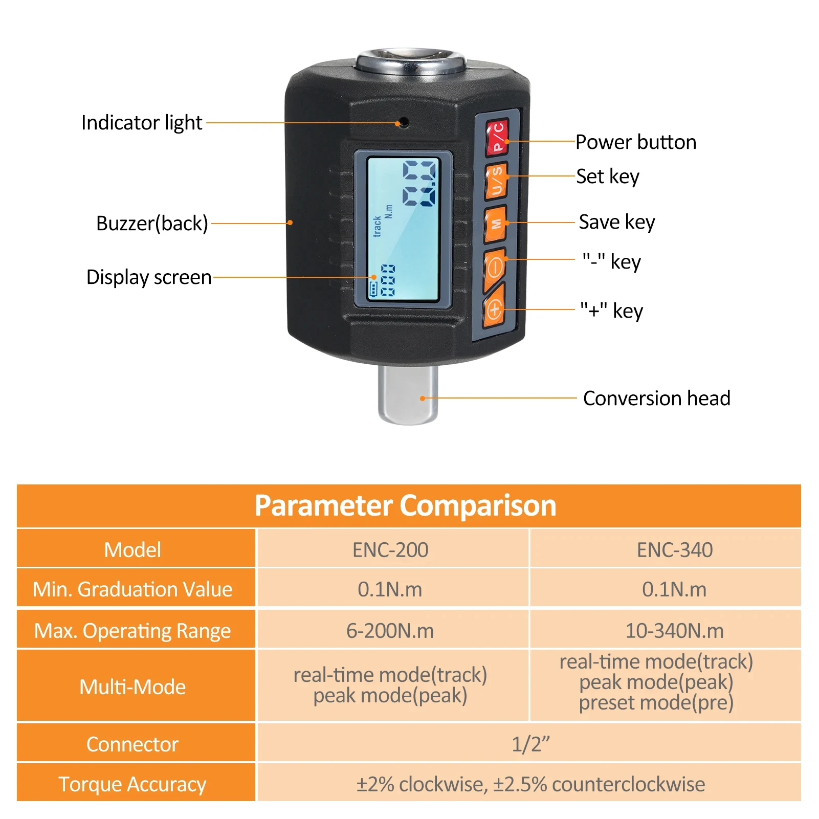 Digital Torque Wrench Meter 3/8\