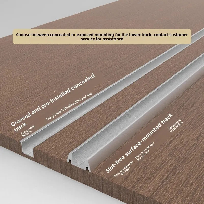 Metal wardrobe without lower rail, folding door hanging rail, hardware accessories full set of wall-building cloakroom track