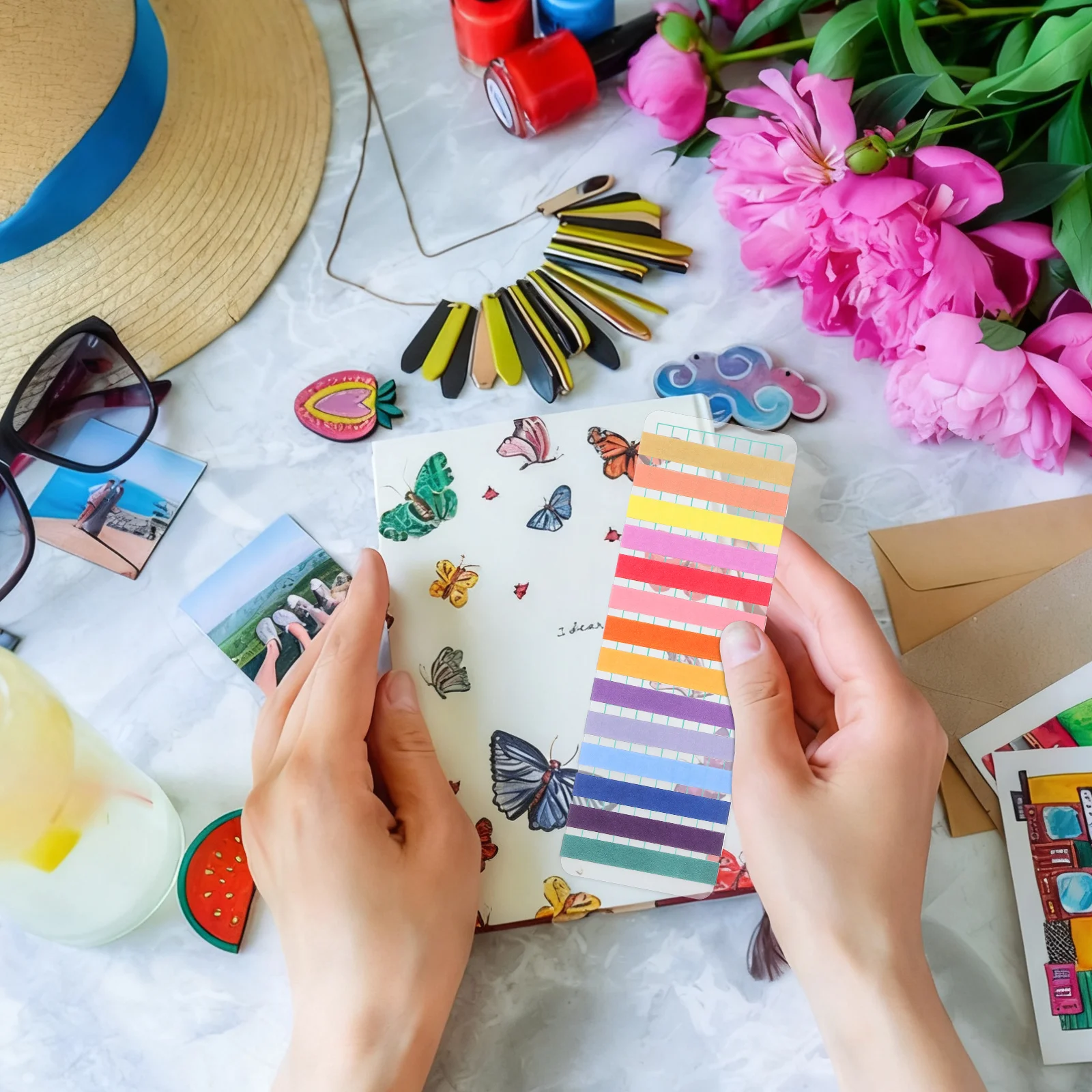 

40pcs Washi Tape Organizer Plastic Washi Cards Tape Sample Boards For Office Home School Portable Reliable Fun Design Gift