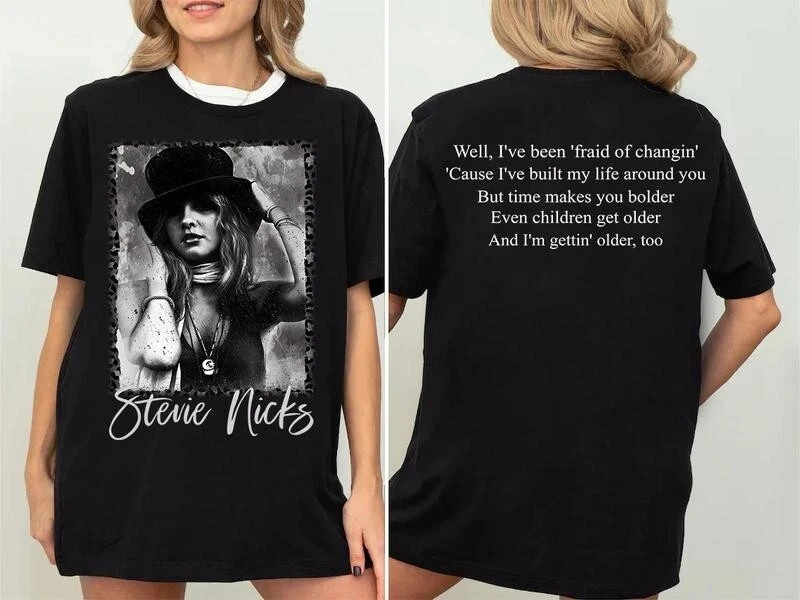 T-shirt vintage Stevie Nicks pour femme, été 2026, en coton respirant, manches courtes, streetwear, coupe ample et décontractée