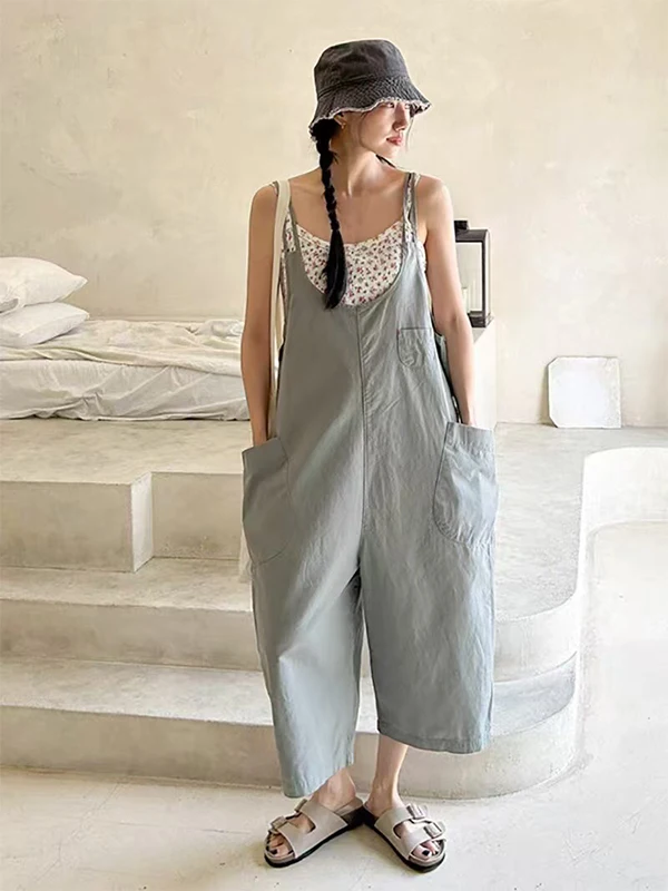 Plones informs Retro de una pieza para mujer, moda de verano, plones hoados de pierna ancha, plones de nueve...
