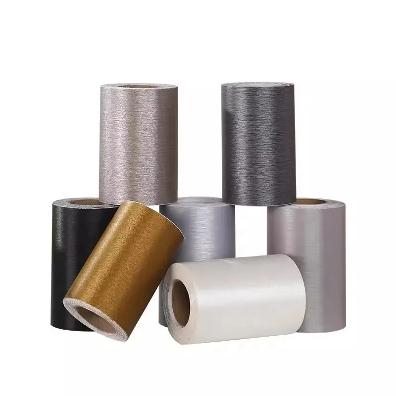 1PC 10cmx5m Brushed Imitation Metal Stickers Self-Adhesive Baseboard Wall Borders Door Frame Window Frame Decoration Stainles