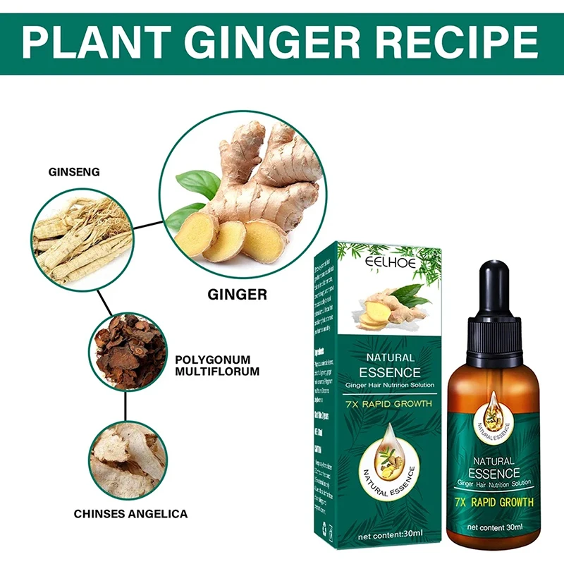 Hair Rapid Growth Care Essential Oil Product Essence Tough Hair Regeneration Care Natural Ginger Anti Hair Loss Series New